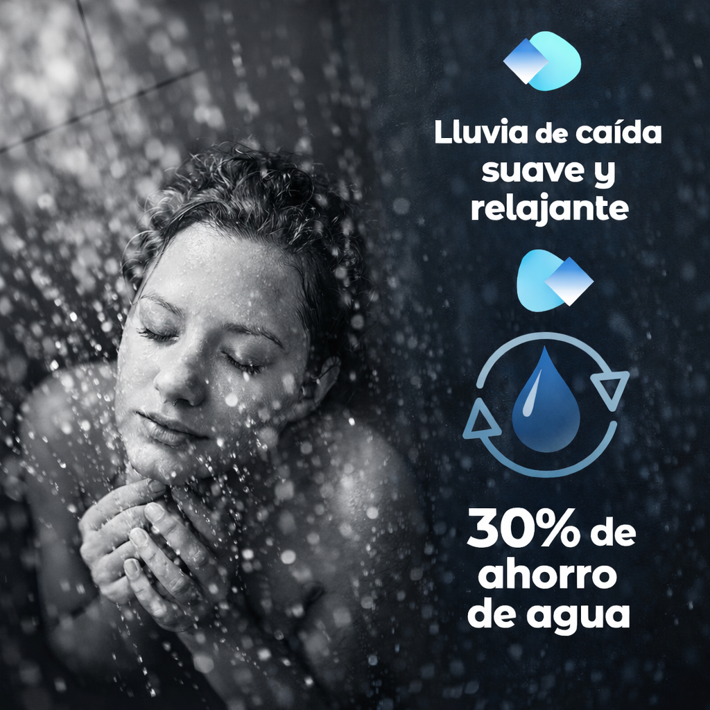 Vyron Shower™ — Ducha cuadrada de acero inoxidable efecto lluvia