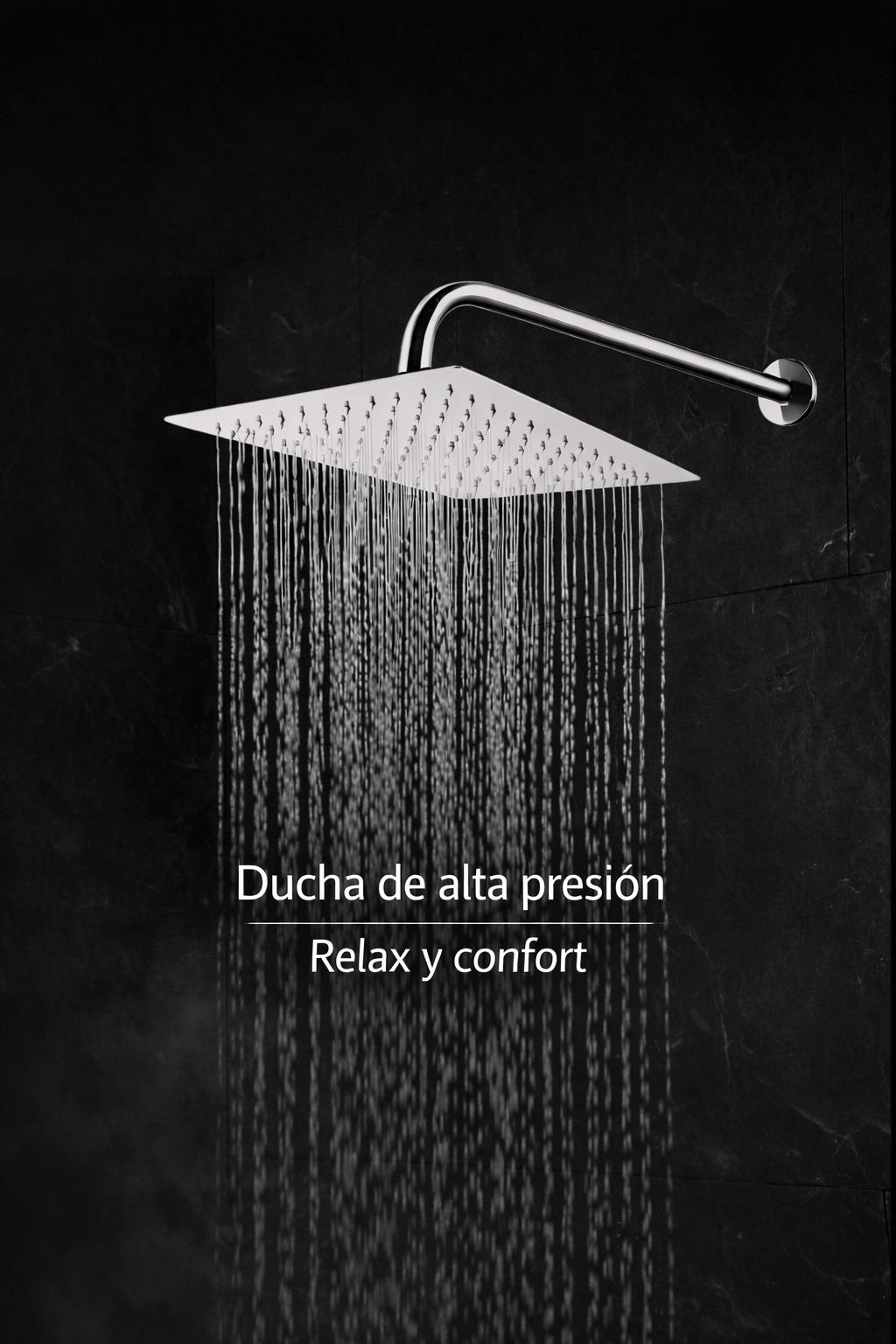 Vyron Shower™ — Ducha cuadrada de acero inoxidable efecto lluvia