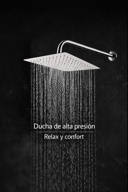 Vyron Shower™ — Ducha cuadrada de acero inoxidable efecto lluvia
